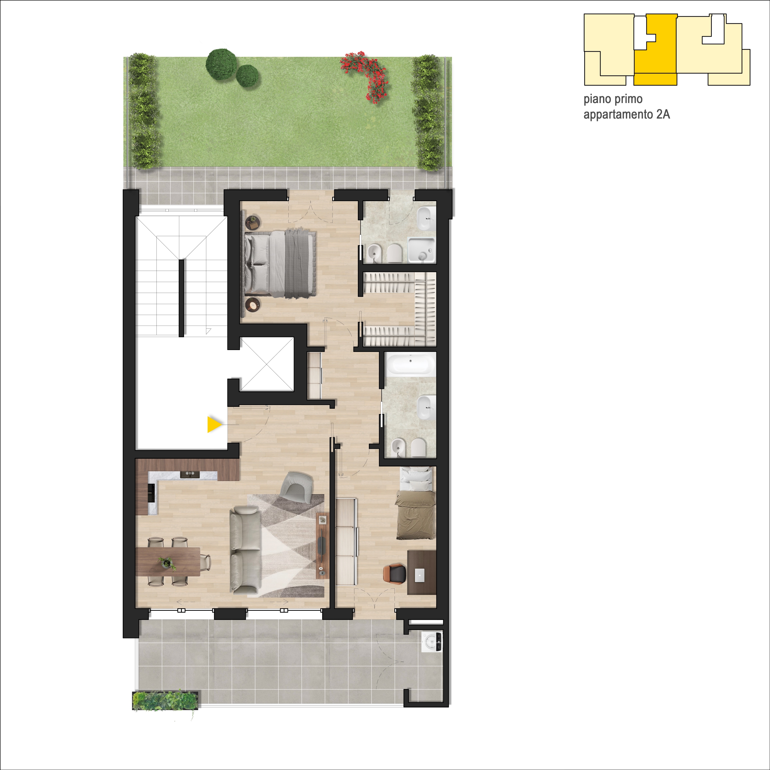 planimetria Residenza del Sole Corciano appartamento 2A primo piano
